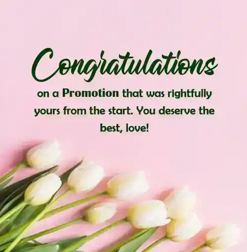 congratulations to my husband on his promotion