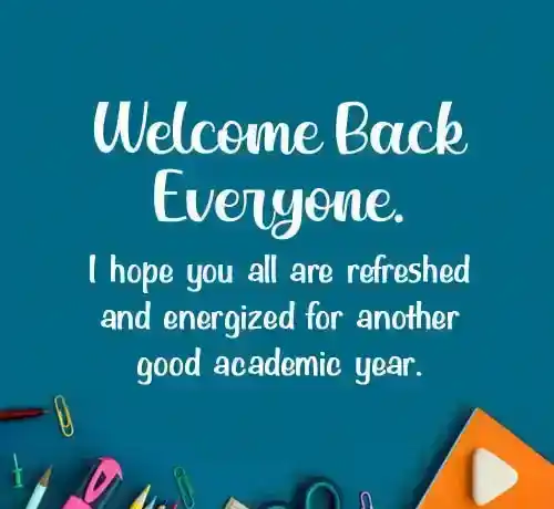 welcome-back-message for students