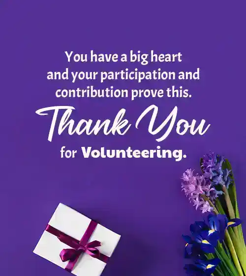 thank you message to volunteers