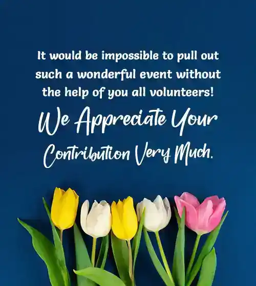 thank you for volunteering message