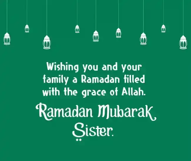 Ramadan Wishes for Sister