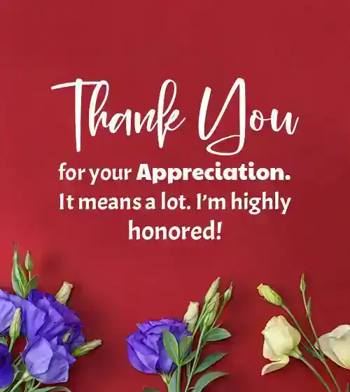 Thank You Message for Appreciation