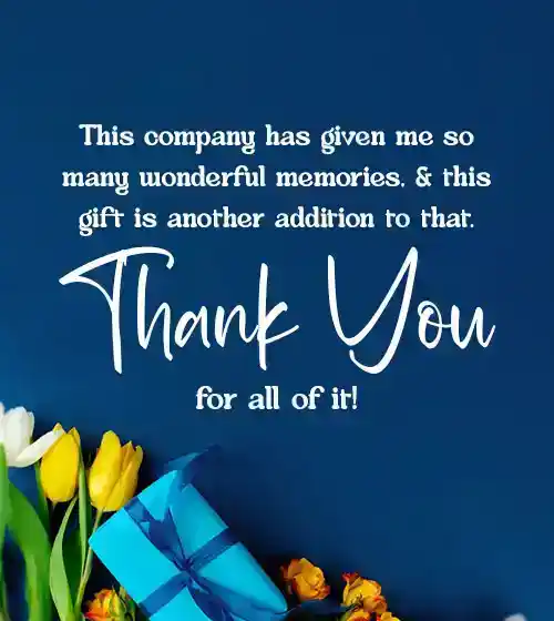 Thank You Message For Gifts Received From Company
