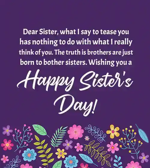 happy sisters day wishes from brother