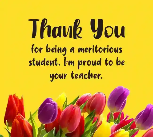 Takkebrev fra lærer til elev