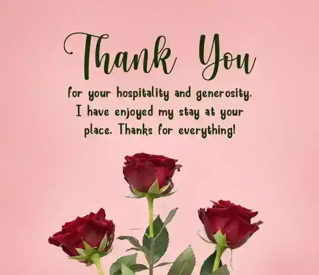 thank you for your hospitality