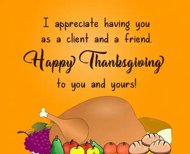 corporate thanksgiving message to clients