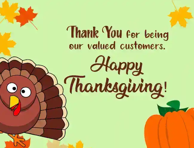 business thanksgiving message to customers